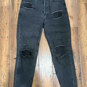 Pacsun Ultra High Rise Slim Ripped Black Jeans